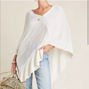Anthropologie Knit Crochet Poncho Sweater